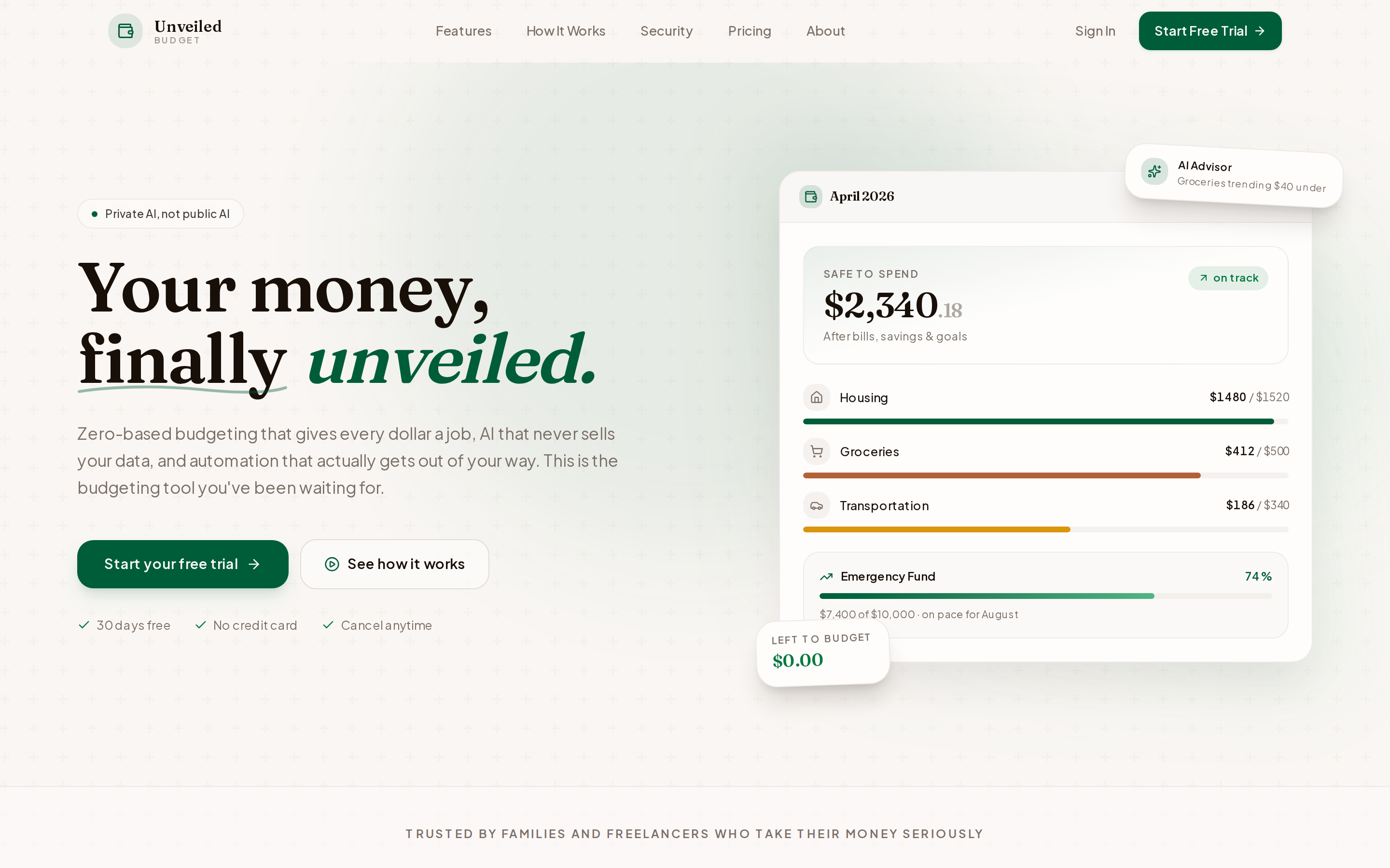 UnveiledBudget screenshot